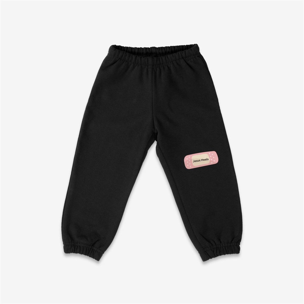 Kids Black Jogger Pants - Jesus Heals